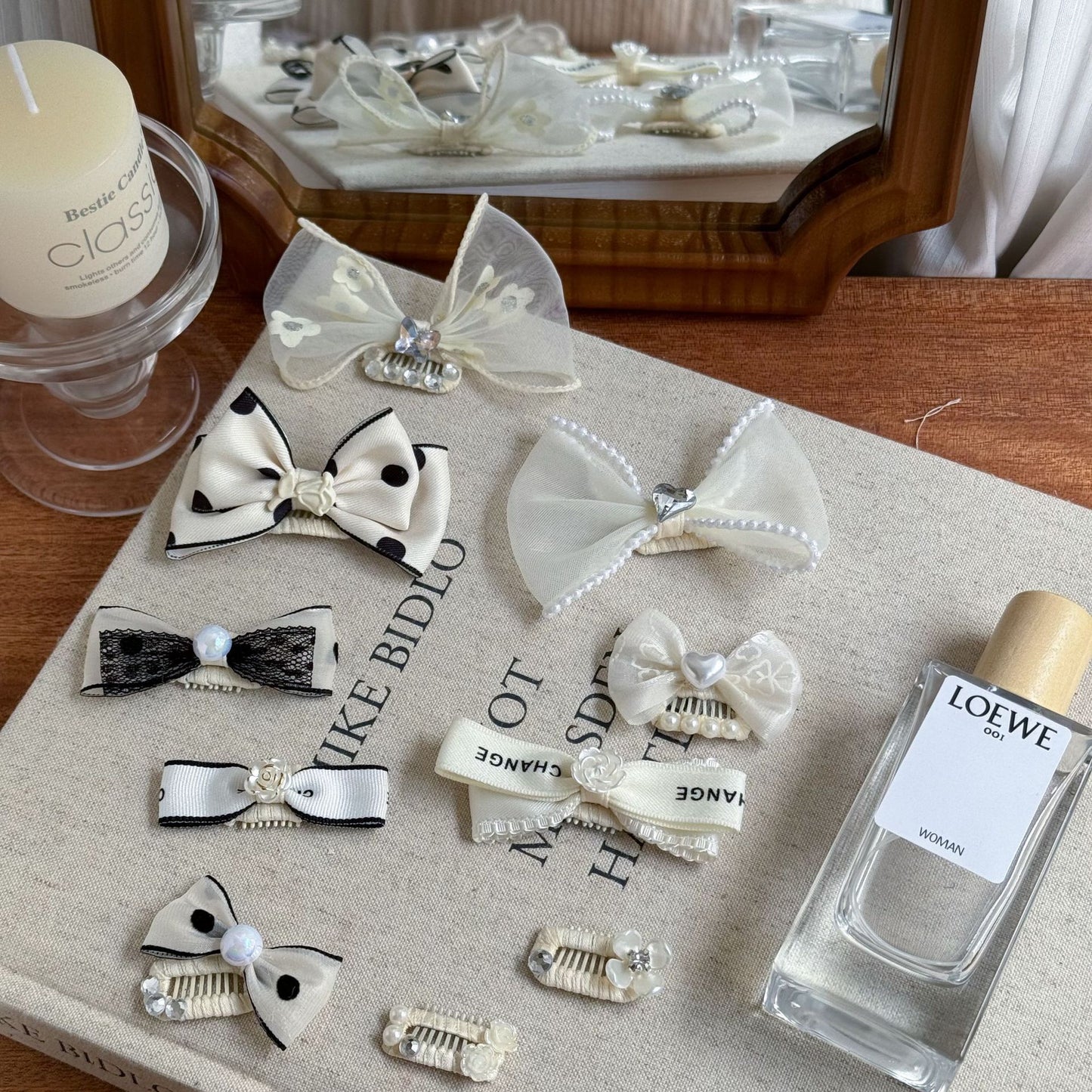 Ivory Whisper Collection-Milk Tea Bow Hair Clip