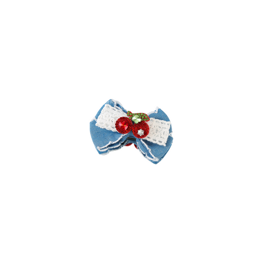 Cherry Bloom Collection-Cherry Denim Sparkle Hair Clip
